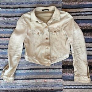 The Row Coltra Off-White Lambskin Leather Trucker Jacket